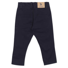 Load image into Gallery viewer, Navy Blue Mid Rise Solid Twill Trousers
