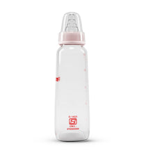 Load image into Gallery viewer, Pink Glass Feeding Bottle With 2 Nipples Large Pale– 200 ml
