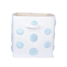 Load image into Gallery viewer, Pom Pom Rectangular Blue Toy Storage Basket
