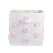 Load image into Gallery viewer, Pom Pom Rectangular Pink Toy Storage Basket
