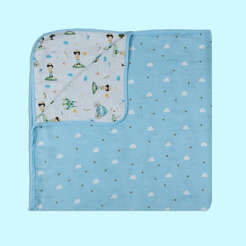 Blue The Little Prince Theme Organic Muslin Blanket