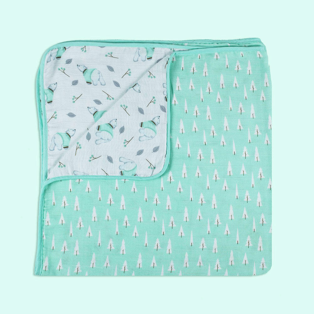 Green Arctic Into The wild Organic Muslin Blanket
