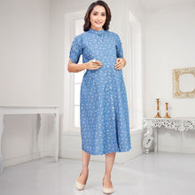 Load image into Gallery viewer, Blue Denim Nursing Maternity Dress
