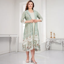 Load image into Gallery viewer, Beige Nursing Maternity Cotton Dress With Floral Printed Shrug
