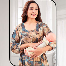 Load image into Gallery viewer, Brown Nursing Maternity Rayon Dress
