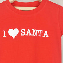 Load image into Gallery viewer, Red I Love Santa Theme Half Sleeves T-Shirt
