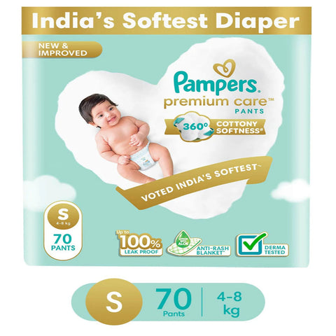 Small Pampers Premium Care Pant Style Diapers - 70 Pants(4-8 kg)