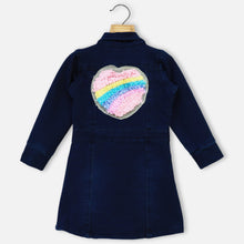 Load image into Gallery viewer, Blue Sequins Embellished Denim Dress
