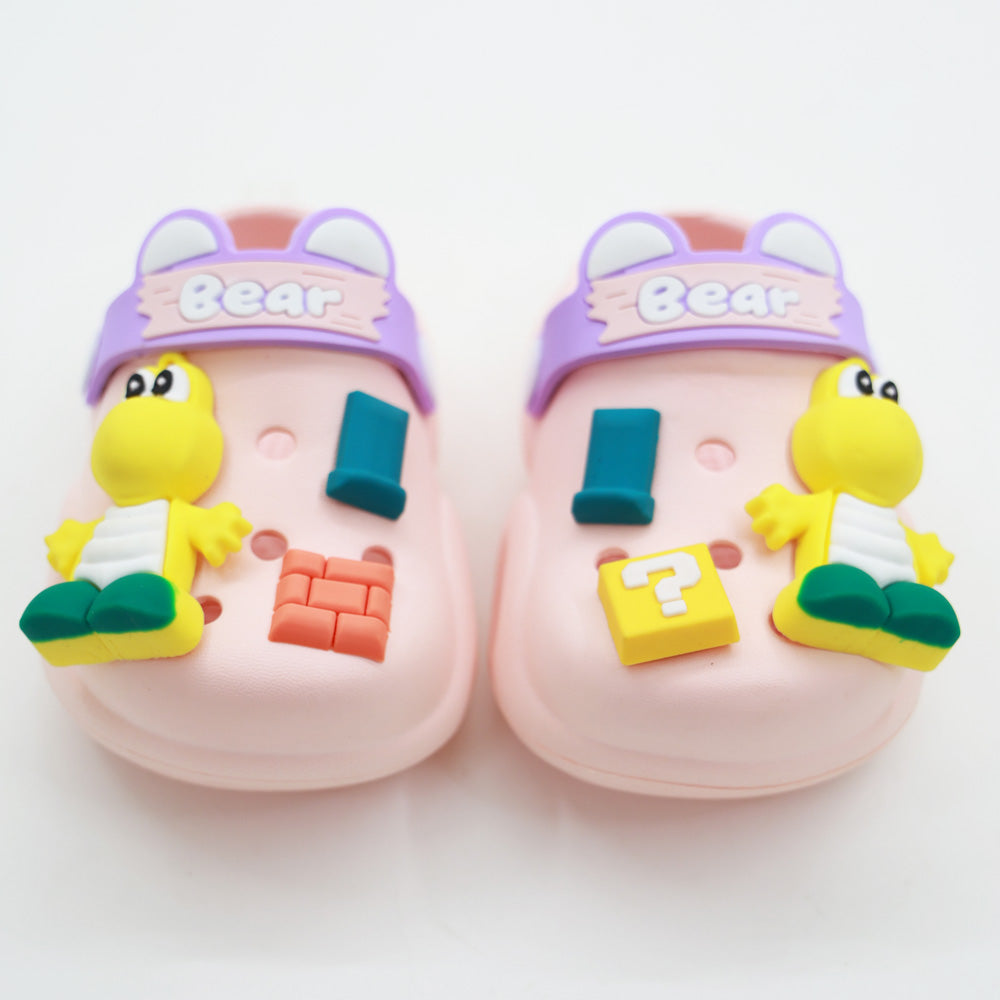 Pink Bear Theme Clogs With Charms