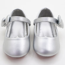 Load image into Gallery viewer, White &amp; Silver Velcro Closure Ballerina
