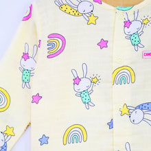 Load image into Gallery viewer, Yellow Bunny Theam Full Sleeves Muslin Night Suit
