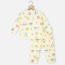 Load image into Gallery viewer, Yellow Bunny Theam Full Sleeves Muslin Night Suit
