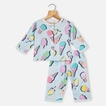Load image into Gallery viewer, Blue Popsicle Printed Full Sleeves Night Suit
