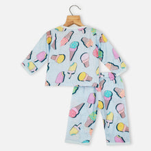 Load image into Gallery viewer, Blue Popsicle Printed Full Sleeves Night Suit
