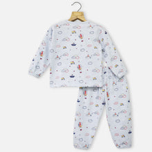 Load image into Gallery viewer, Blue Hot Air Balloon Theam Full Sleeves Cotton Night Suit
