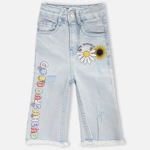 Load image into Gallery viewer, Blue Embellished Raw Hem Jeans
