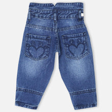 Load image into Gallery viewer, Blue Denim Embellished Jeans
