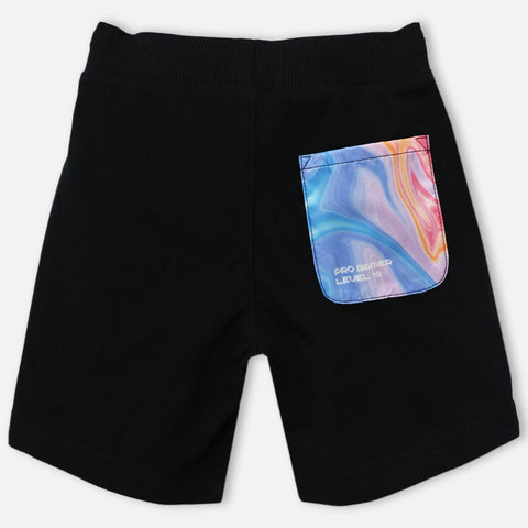 Black Cargo Pocket Mid Rise Shorts