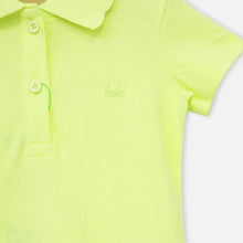 Load image into Gallery viewer, Neon Green Regular Polo Neck Solid T-Shirt
