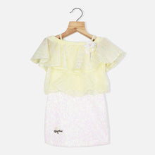 Load image into Gallery viewer, Yellow Sequins Embellished Cold Shoulder Dress
