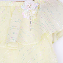 Load image into Gallery viewer, Yellow Sequins Embellished Cold Shoulder Dress
