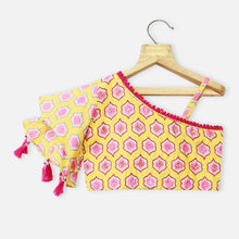 Load image into Gallery viewer, Yellow &amp; Lavender Embroidered Choli With Floral Lehenga &amp; Dupatta
