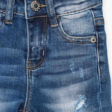 Load image into Gallery viewer, Navy Blue Denim Distressed Jeans
