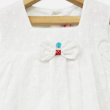 Load image into Gallery viewer, White Pleated Sleeveless Cotton Dress With Bloomer
