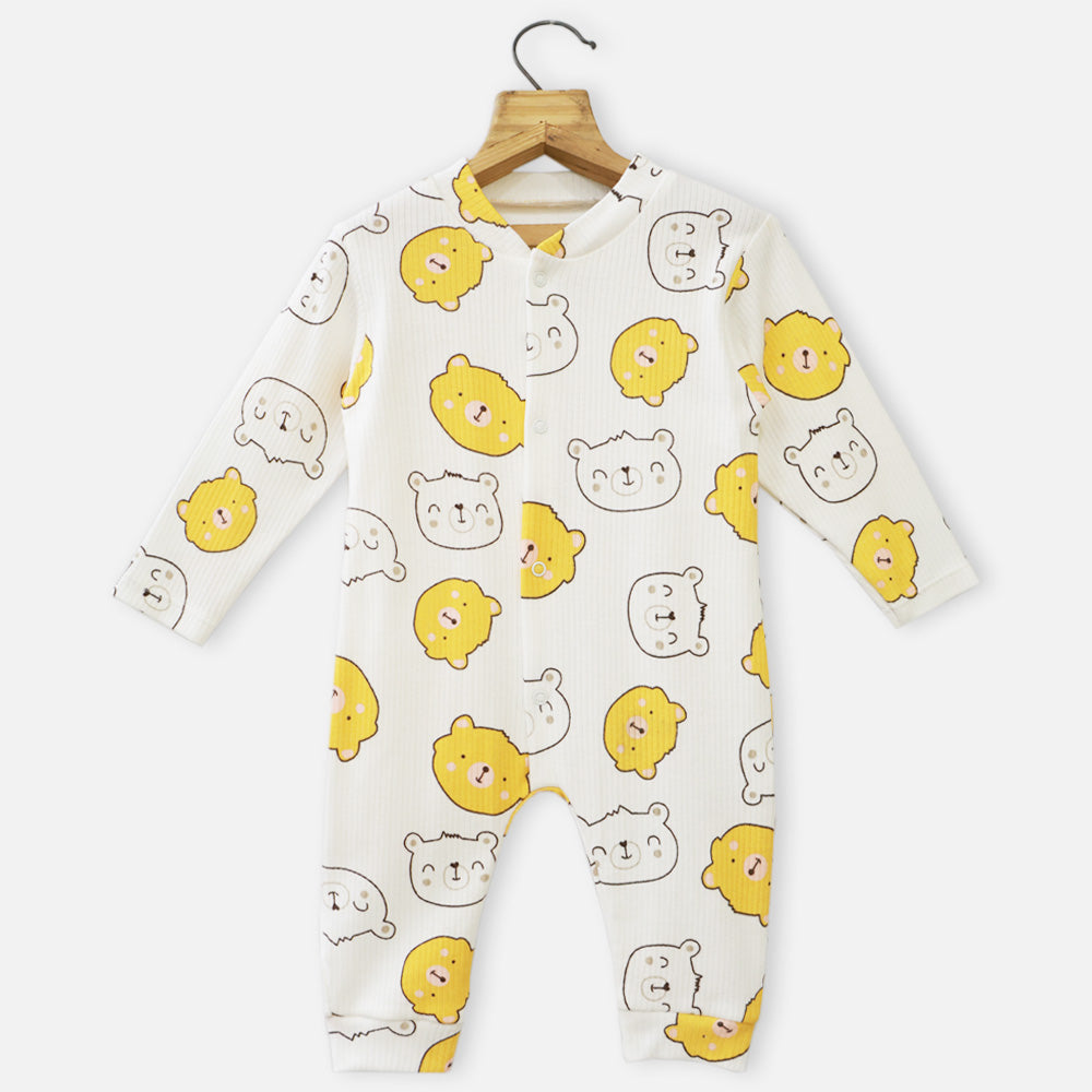 Yellow & Blue Animal Theme Full Sleeves Romper