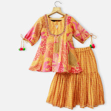 Load image into Gallery viewer, Mustard Embellished Kurta With Sharara
