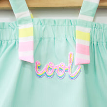 Load image into Gallery viewer, Turquoise Crop Top With Colorful Striped Skirt
