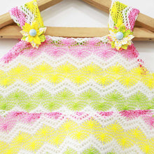 Load image into Gallery viewer, Yellow Crochet Top With Denim Shorts
