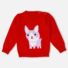 Load image into Gallery viewer, Pink &amp; Red Animal Theme Full Sleeves Sweater
