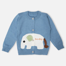 Load image into Gallery viewer, Blue &amp; Green Elephant Theme Full Sleeves Sweater
