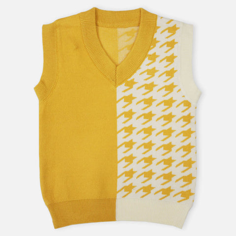 Grey & Mustard Sleeveless Sweater