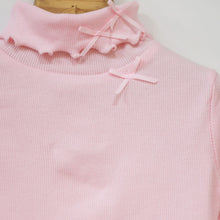 Load image into Gallery viewer, Pink &amp; White Turtle Neck Top
