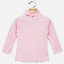 Load image into Gallery viewer, Pink &amp; White Turtle Neck Top
