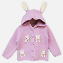 Load image into Gallery viewer, Purple &amp; Pink Bunny Theme Hooded Sweater
