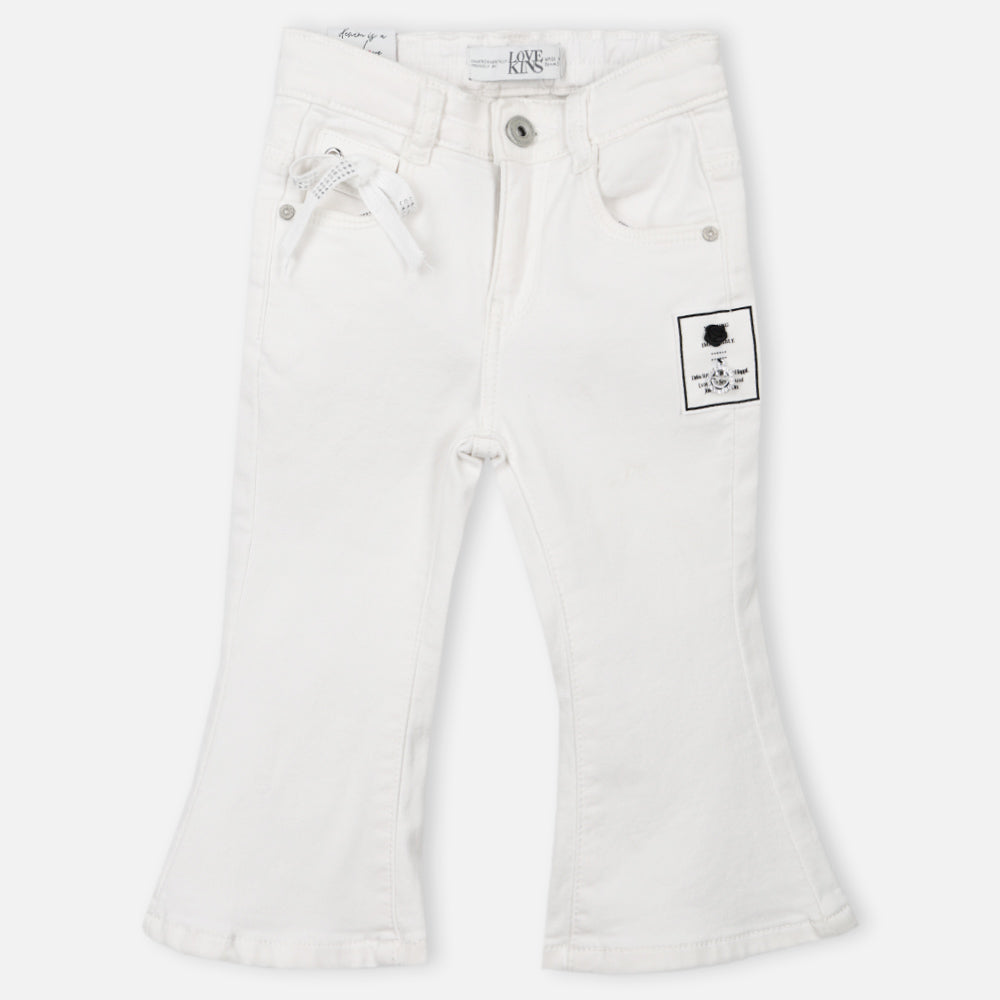 White Bell Bottom Denim Jeans