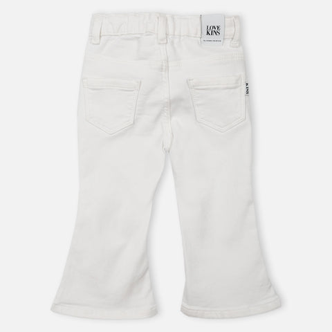 White Bell Bottom Denim Jeans