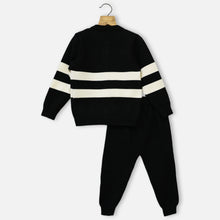 Load image into Gallery viewer, Ivory &amp; Black Striped Sweater With Bottom
