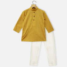 Load image into Gallery viewer, Yellow Full Sleeves Cotton Kurta With Pajama
