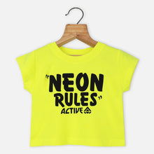Load image into Gallery viewer, Neon Green &amp; Pink Typographic Printed Top
