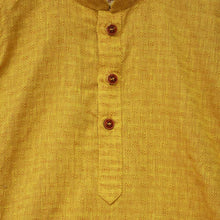 Load image into Gallery viewer, Yellow Full Sleeves Cotton Kurta With Pajama
