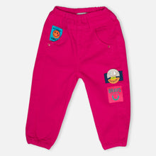 Load image into Gallery viewer, Pink Applique Work Denim Joggers
