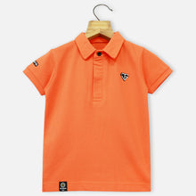 Load image into Gallery viewer, Orange &amp; Green Half Sleeves Polo T-Shirt
