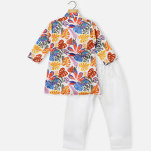 Load image into Gallery viewer, White Tropical Printed Full Sleeves Kurta With Pajama
