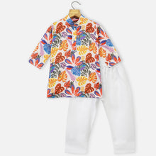 Load image into Gallery viewer, White Tropical Printed Full Sleeves Kurta With Pajama
