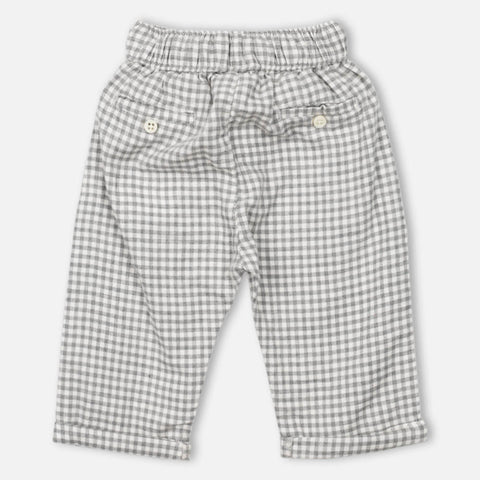 Grey Checked Elasticated Waist Pants