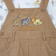 Load image into Gallery viewer, Rust Dungaree With Animal Theme T-Shirt
